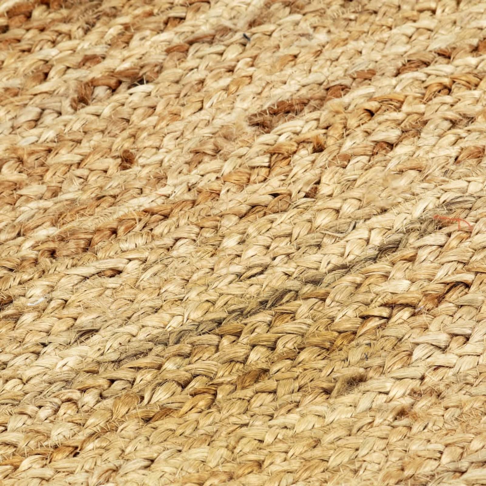 Gecheer Tappeto in iuta intrecciata fatta a mano, 80 x 160 cm (larghezza x lunghezza), con tappetino da bagno rettangolare, antiscivolo, in cotone, per camera da letto, bagno, colore naturale