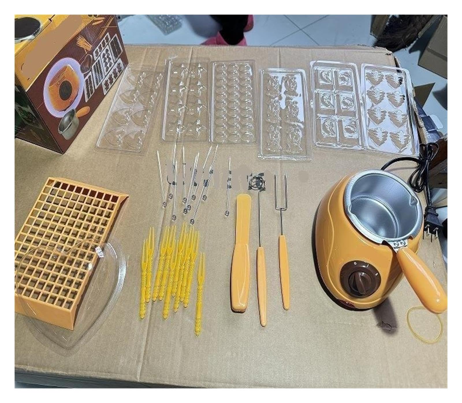 Generisch Elektrischer Schokoladenschmelztopf, gleichmäßiges Erhitzen und schnelles Schmelzen, einfache Reinigung, weniger Abfall, ideal for von Schokolade Süßigkeiten, Partys(YellowSINGLEPOT)