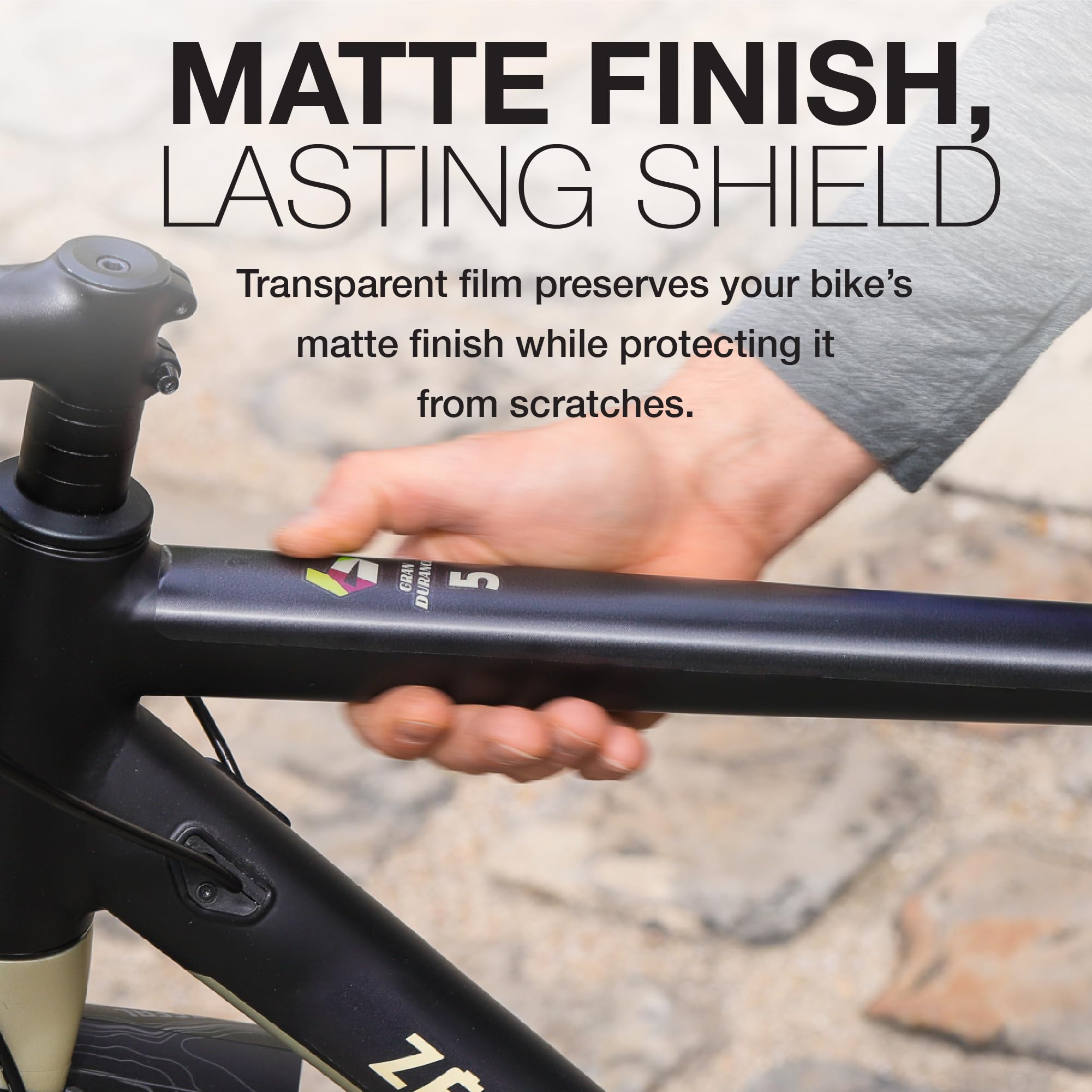 新品 24FW NBH LFE BICYCLE FRAME PROTECTOR Zefal Skin Armor Bicycle Frame Protector, Matt Clear, Large
