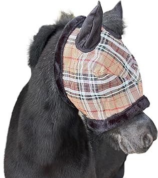 Kensington Equine Miniature Fly Mask w/Fleece Trim & Soft Mesh Ears- Size A-Small Color 121 - Deluxe Black