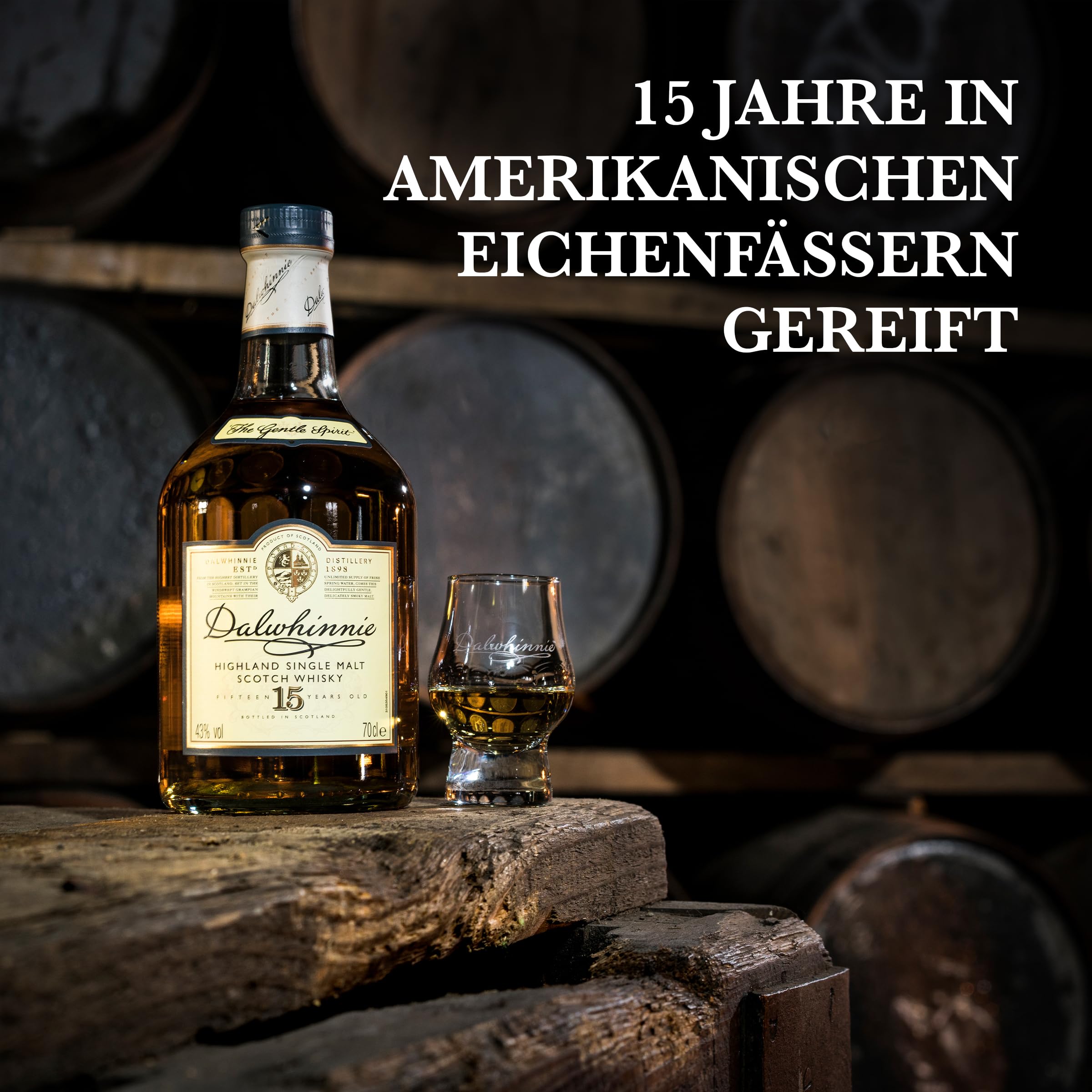 Dalwhinnie 15 Jahre Single Malt Scotch Whisky 43% vol 700 ml mit Geschenkverpackung
