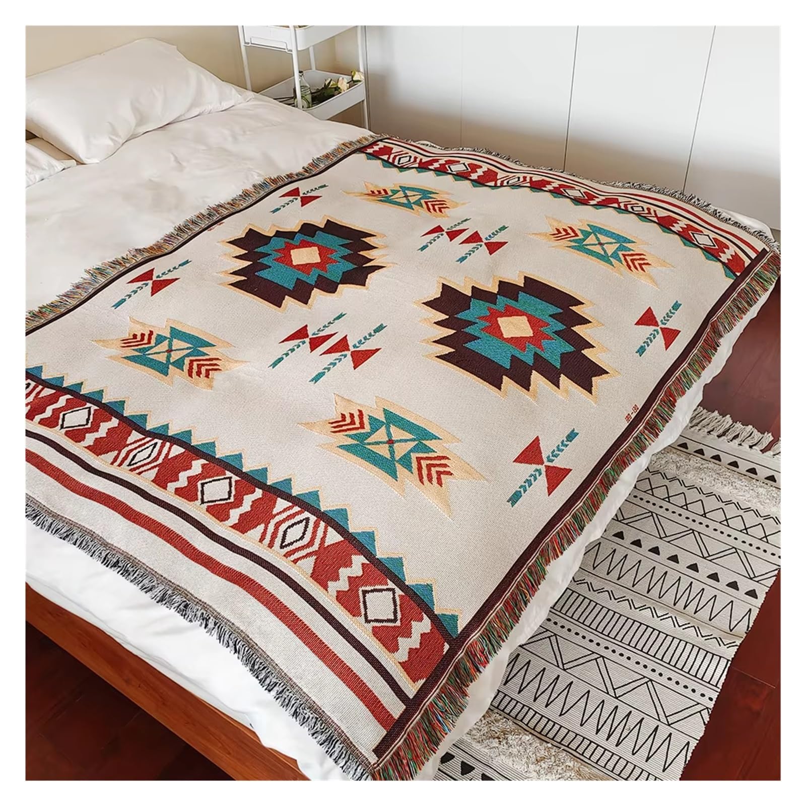 Przenośna mata piknikowa kempingowa, miękki koc outdoorowy do wędrówek, grilla, geometryczny design, wodoodporna, kompaktowa, idealna na podróż, 130 x 180 cm