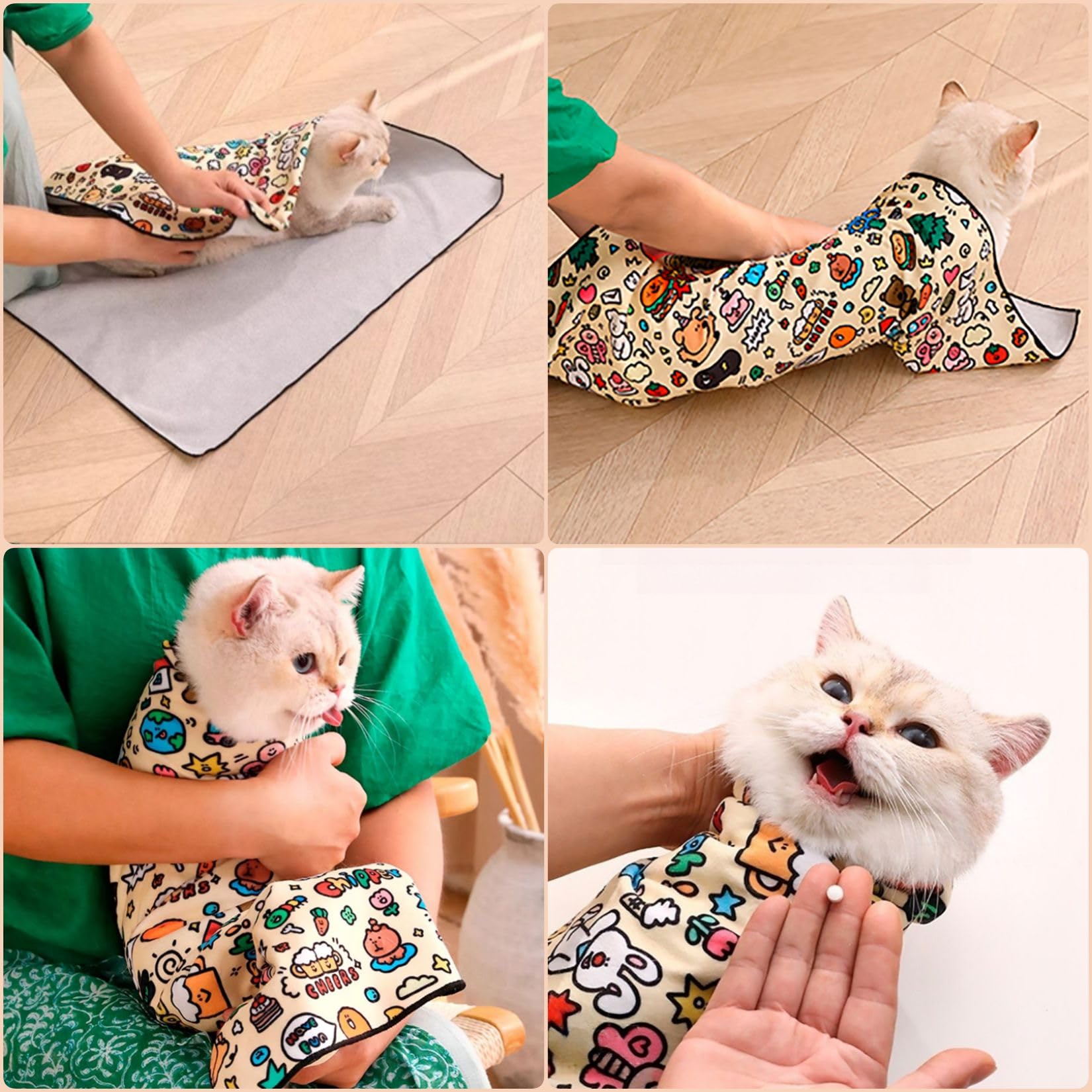 Amazon | Orirya 猫用グルーミングバッグ 爪切り用 猫用ラップ