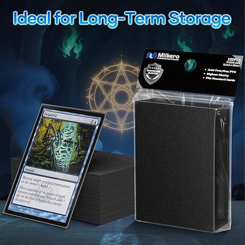 Miniatura 6 de 1000 fundas negras para tarjetas intercambiables, fundas de tarjetas mate compatibles con MTG, tarjetas de béisbol, tarjetas deportivas, tarjetas de