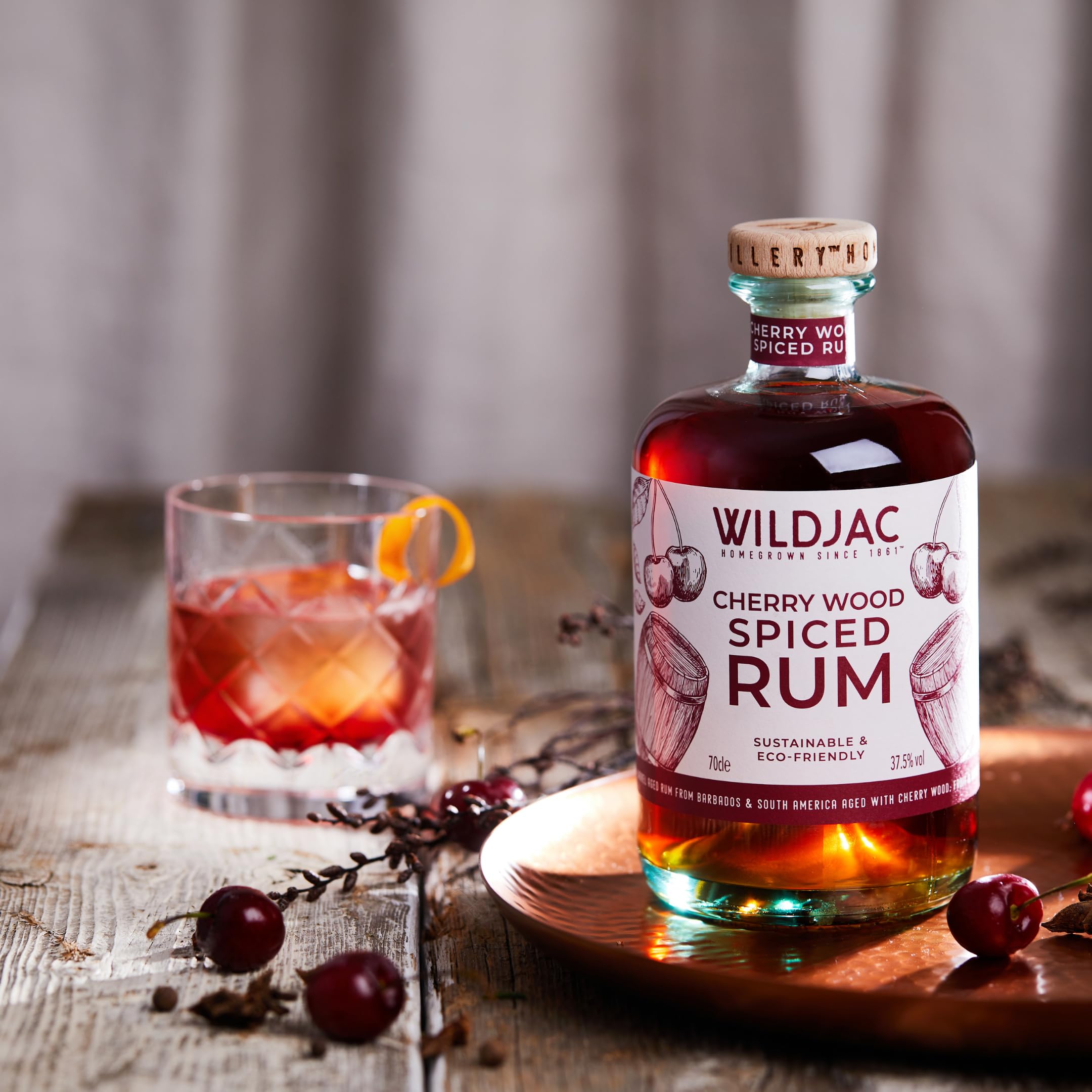 Wildjac Cherry Wood Spiced Rum 70cl 37.5% abv : Amazon.co.uk: Grocery