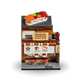 Mini City Sushi Bar Building Block Set – Custom Japanese Street Food Bar Stand Model – 100% Compatible with Lego, Creative Construction Toy for Kids & Adults, Gift for Food Lovers