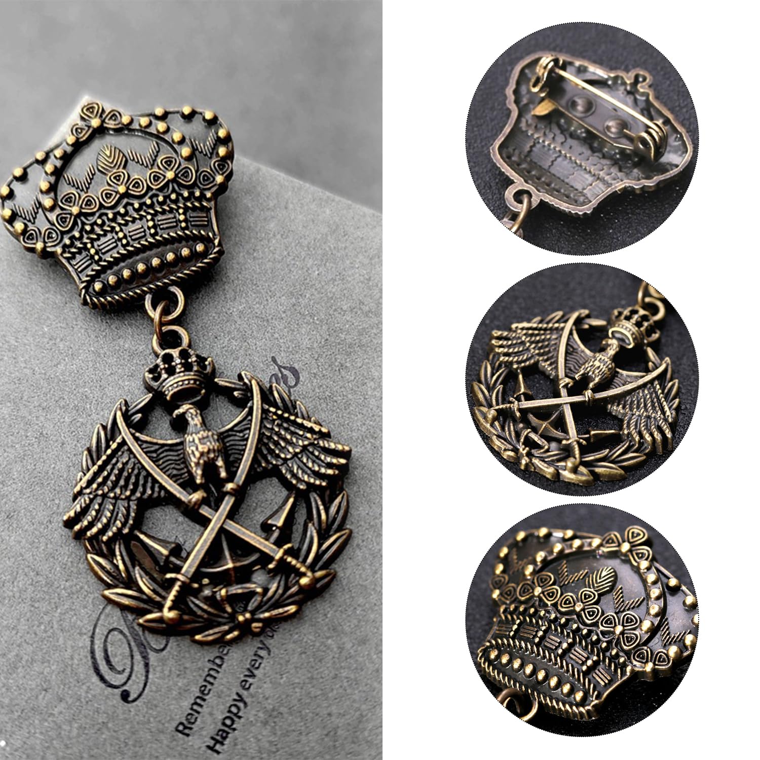 Broche de Medallas de 5 Piezas, Accesorios de Ropa, Metal Retro