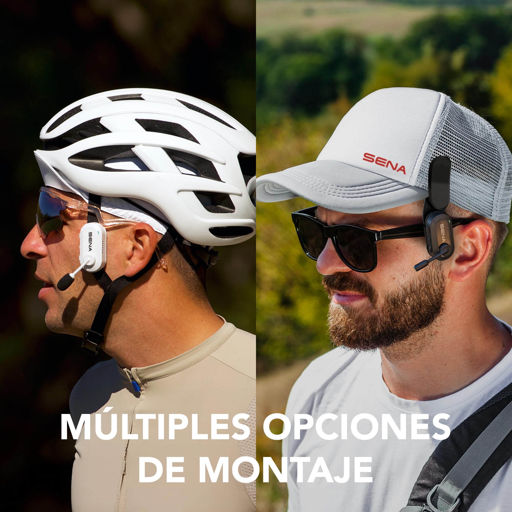 Sena BiKom 20 Sistema de Comunicación para Ciclismo, Mesh Ligero Que Pesa sólo 20 Gramos (Blanco/Negro, Paquete Doble)