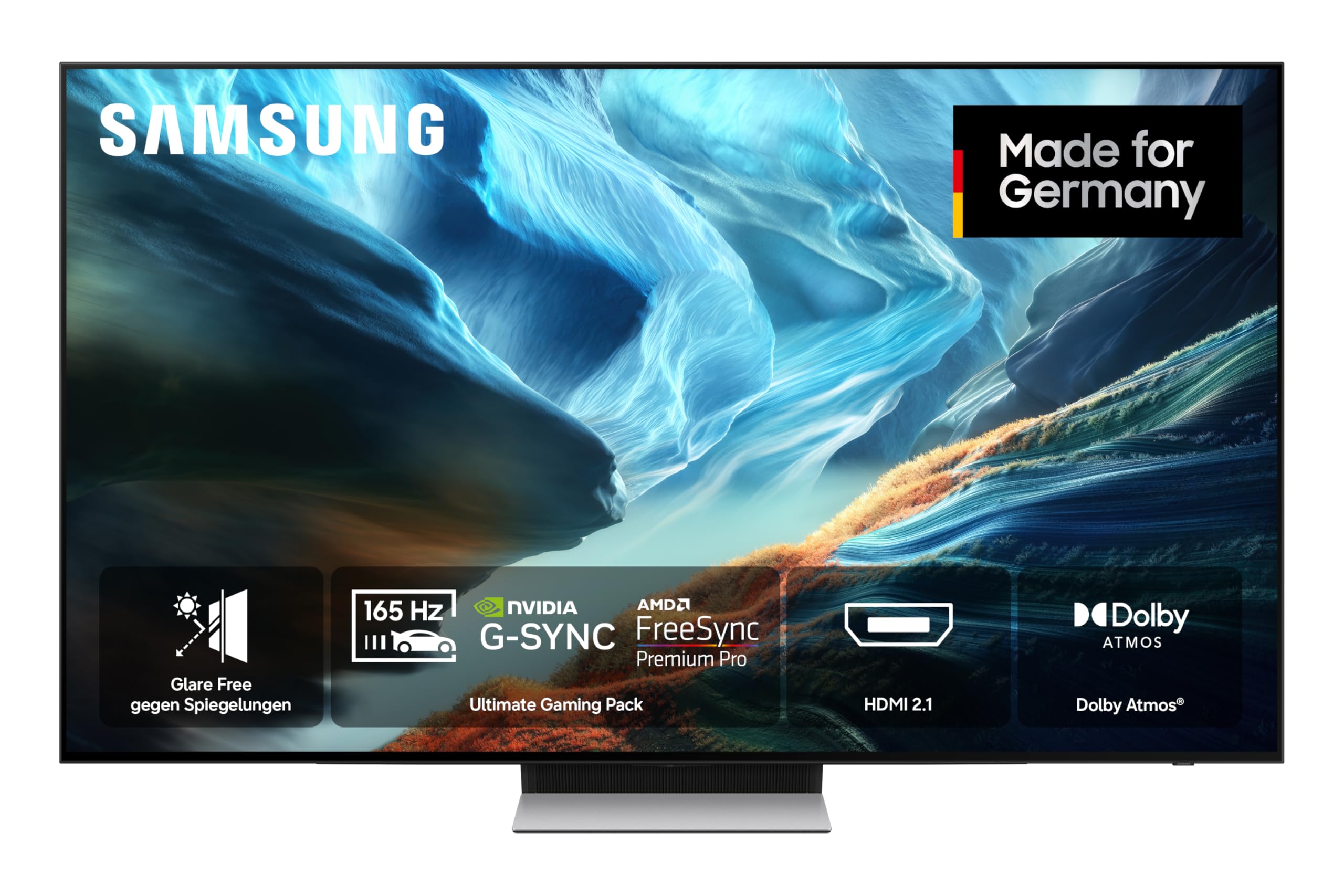Samsung OLED S90H 4K 77 Zoll (195 cm), UHD Fernseher, Antireflexion mit Glare Free, OLED HDR+, Ultimate Gaming Pack (NVIDIA G-SYNC & AMD FreeSync Pro) mit 165Hz, HDMI 2.1, Dolby Atmos, Smart AI TV