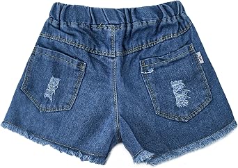 Happy Cherry Girls Ripped Denim Shorts Elastic Waist Summer Casual Jeans Shorts 3-12Y