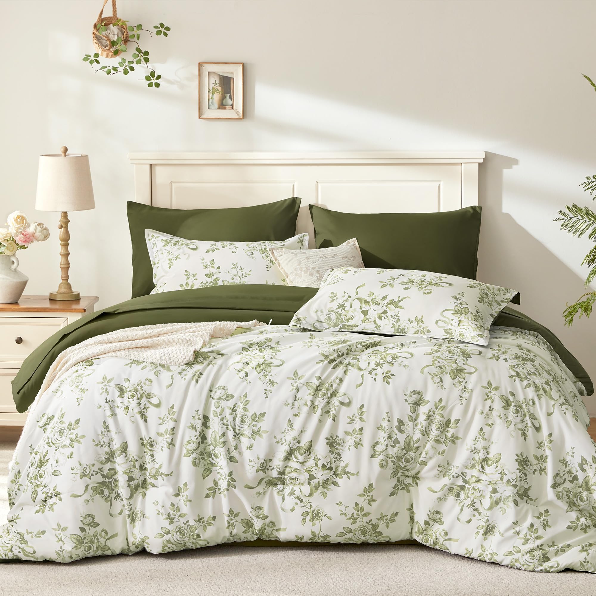 Andency Floral Comforter King Set - Orange Rose -14