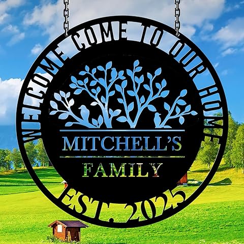 Personalized Welcome Metal Sign, Custom Family Name Metal Signs, Customized Home De...