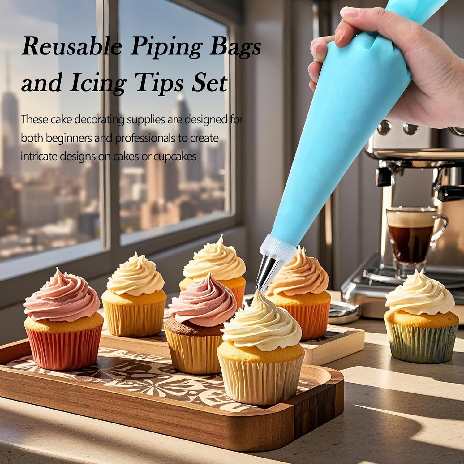 Cake Decorating Kit with Piping Bags and Tips Set