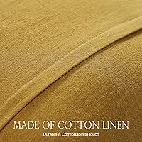 Vista 4 de patdrea Shabby Chic - Juego de 2 fundas de almohada decorativas amarillas de 18 x 18 pulgadas, fundas de almohada de lino con volantes, funda