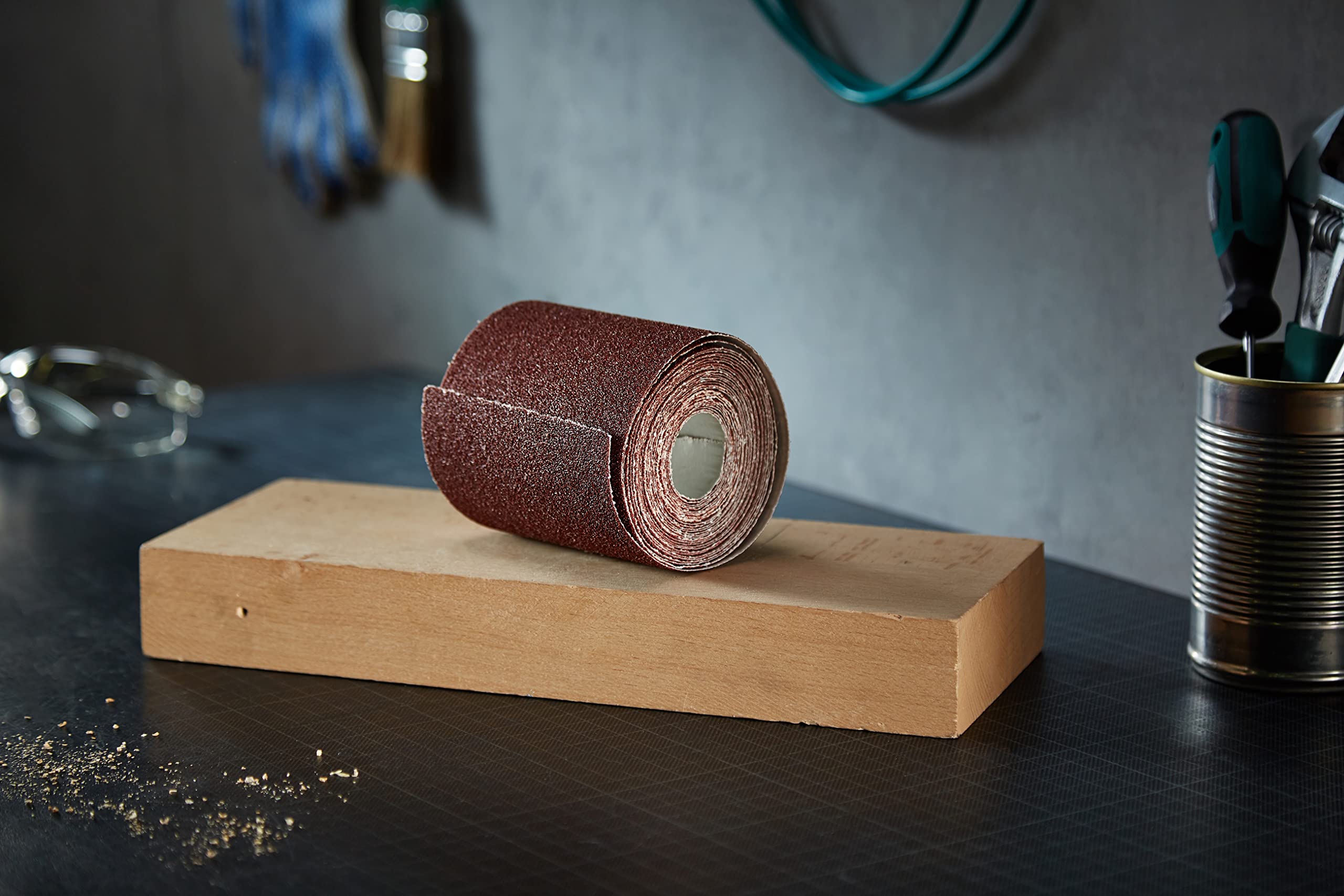 wolfcraft Rollo de papel abrasivo para madera/metal I 3170000