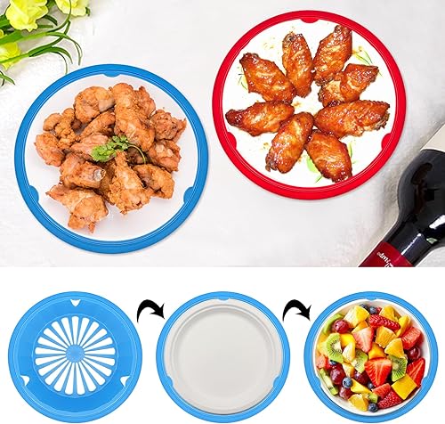 Miniatura 5 de Paper Plate Holders 8 Packs with Snap-in Grooves 10.5 Inch Plastic Paper Plate Holders Reusable 4 Color Heavy Duty Supports for Picnic Party Dinner