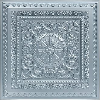 Art3d Drop Ceiling Tiles, Glue up Ceiling Tiles, 2'x2' Plastic Sheet in Gray (48-Pack, 192 Sq.ft)