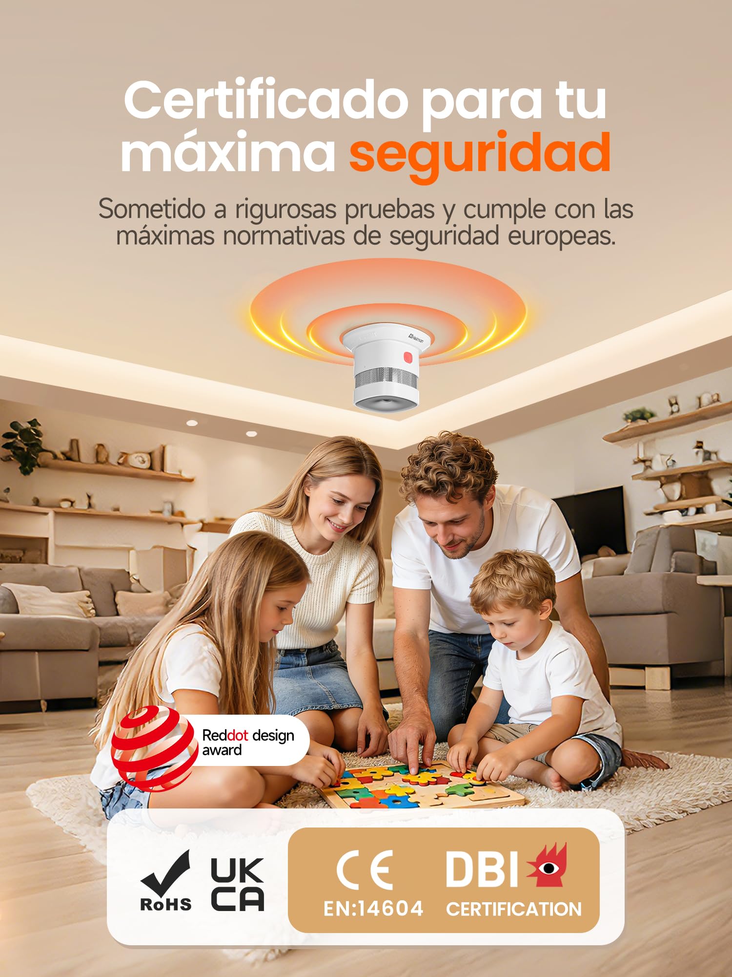 Heiman Smart HS1SA-E Plus - Detector de humo (3 unidades)