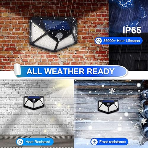 Miniatura 4 de Luces solares para exteriores paquete de 6 unidades 100 LED3 modos de iluminación de 270  luces de seguridad con sensor de movimiento luces de pared
