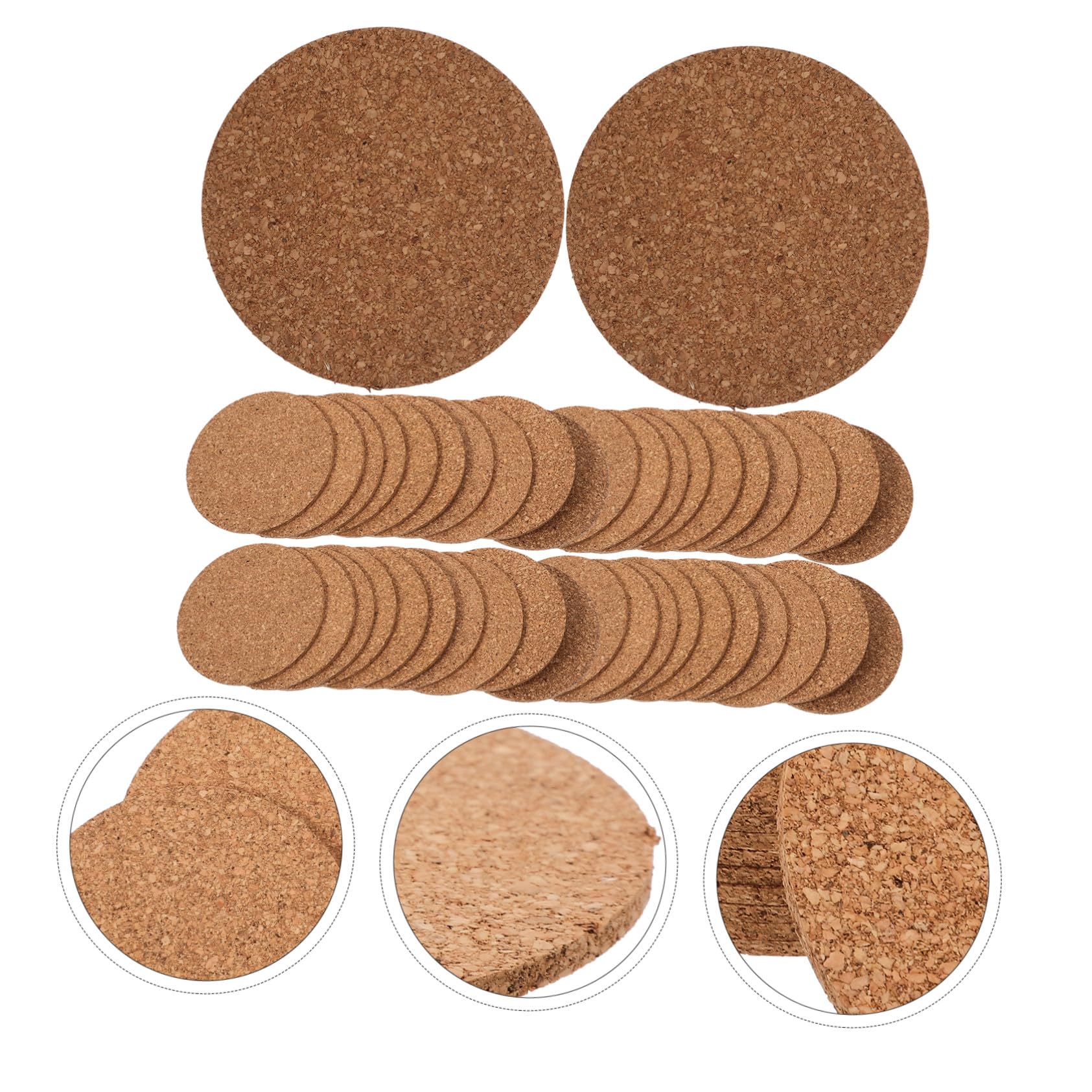ULTECHNOVO 100pièces sous-Verres Liège Décoratifs Ronds Anti-dérapants pour Tasses Usage Domestique et Décoration Intérieure