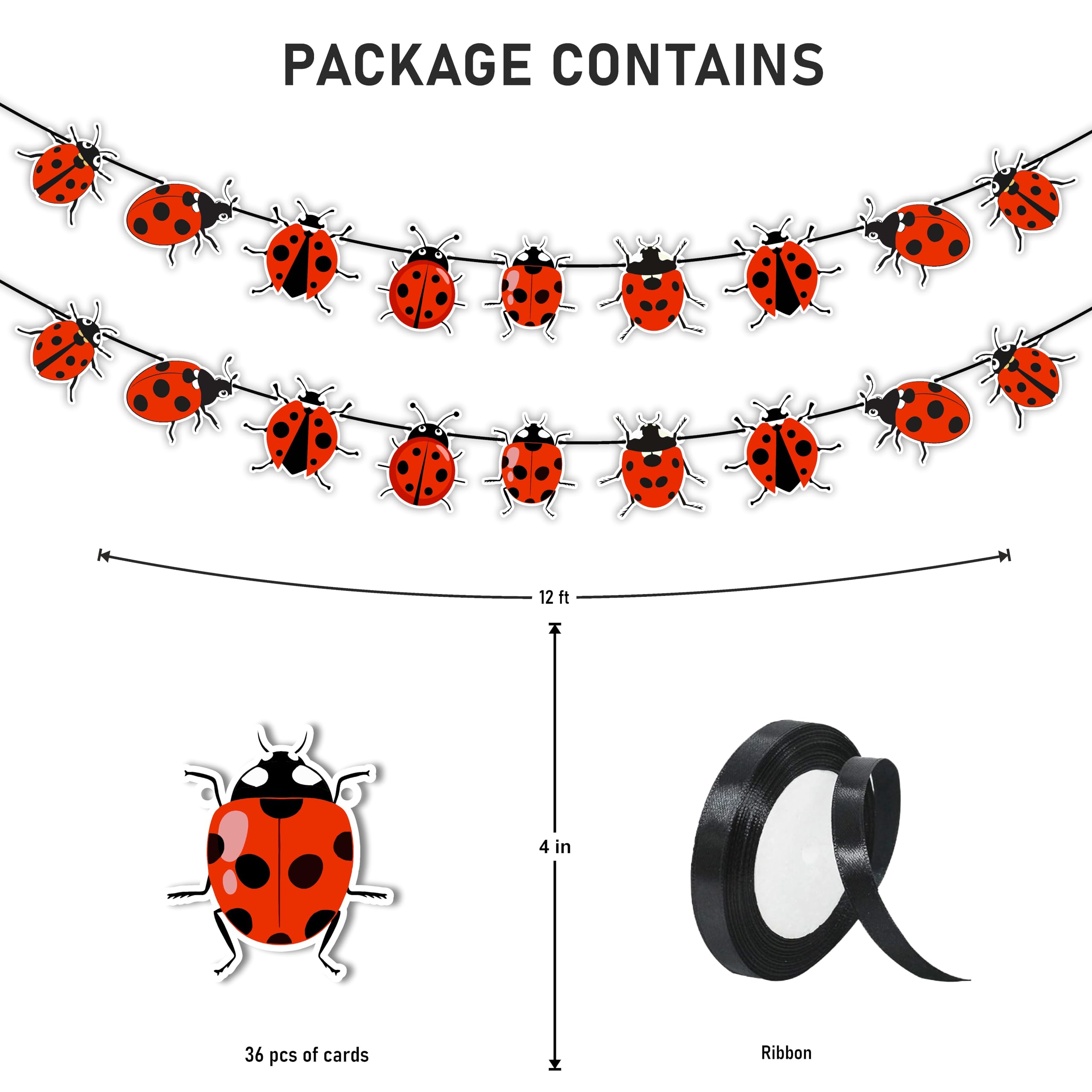 Seyal® Ladybug Garland Decoration, Length: 12 Feet, Breadth: 9 cm / 10 cm - Image 3