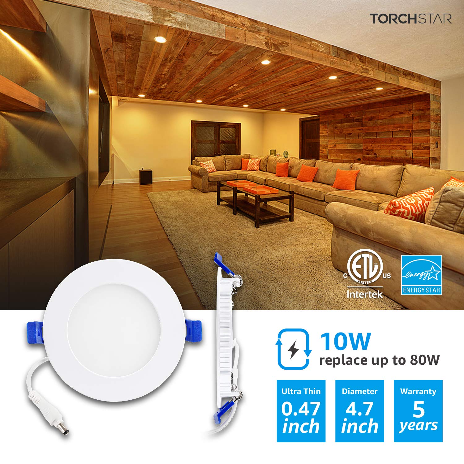 18W 8 Inch Ultra-Thin Recessed Ceiling Light With J-Box, 3000K Warm - View #9