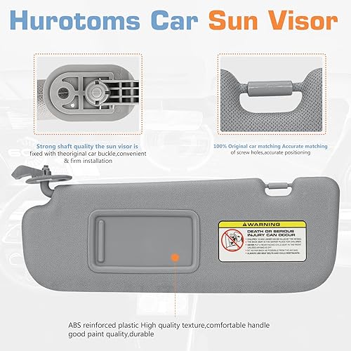 Miniatura 10 de Visera solar izquierda del lado del conductor sin luz para Hyundai Elantra 2011 2012 2013 2014 2015 Asamblea de visera, repuesto 852103X000TX, beige