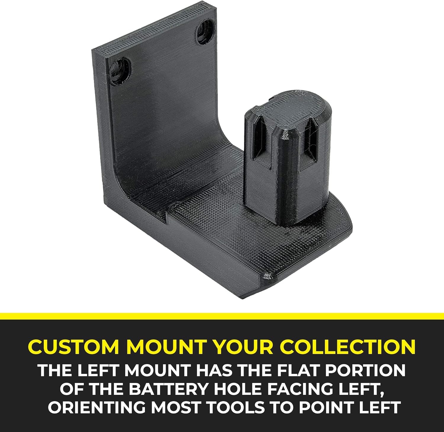 Spartan Mounts Tool Mount for Ryobi Power Tools | Wall Display Storage Hook | Convenient Easy Access Garage Organizer | Durable Low Profile Bracket | MADE IN USA (Left)