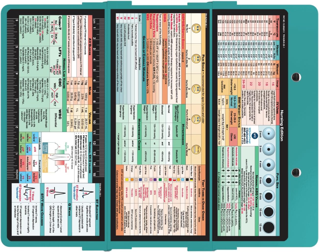 Whitecoat Clipboard® Trifold - Nursing Edition (Teal, Trifold)