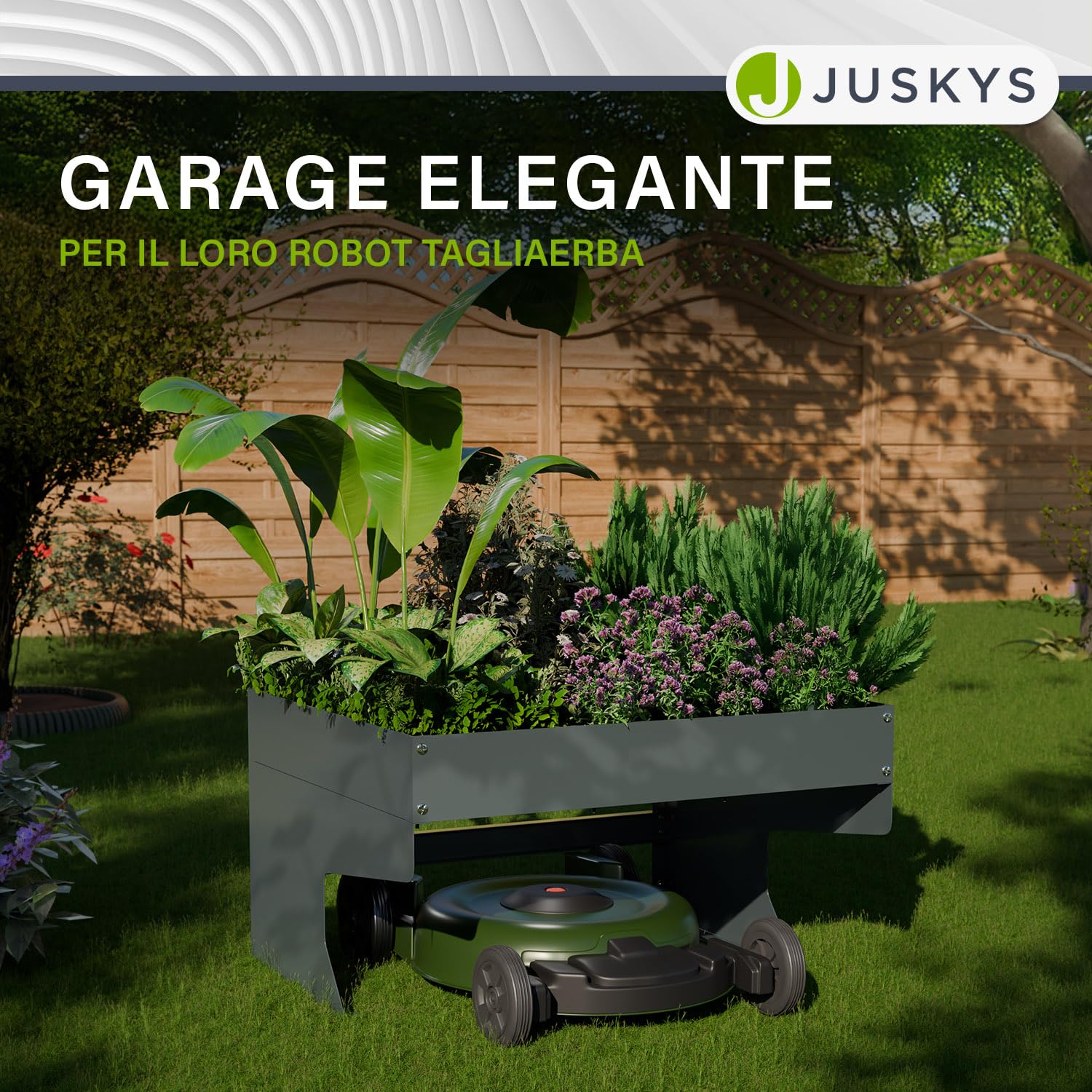 Juskys garage per robot tagliaerba - copertura resistente alle intemperie - protezione UV - compatibile con modelli universali - facile montaggio