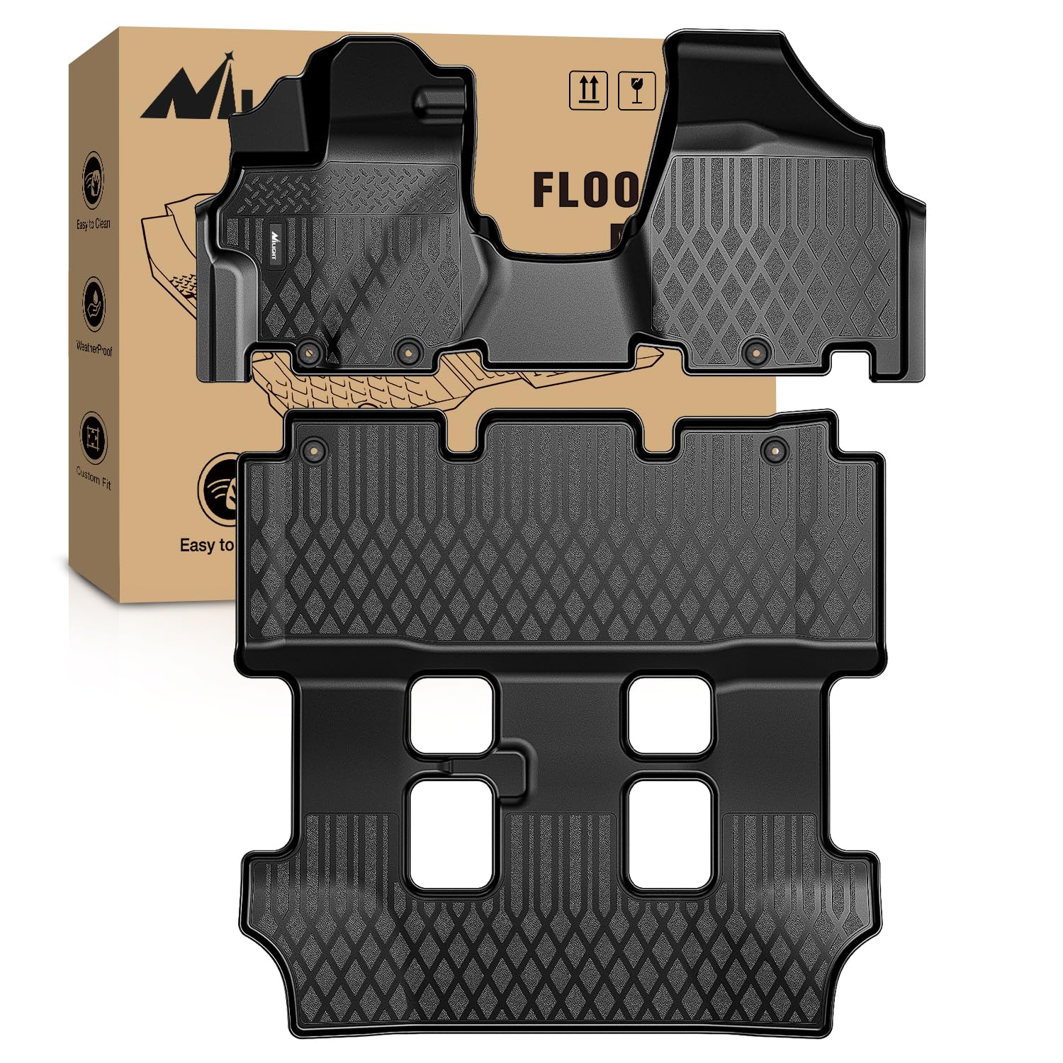 Nilight TPE Floor Mats for Honda Odyssey 2011 2012 2013 2014 2015 2016 2017 All Weather Custom Fit