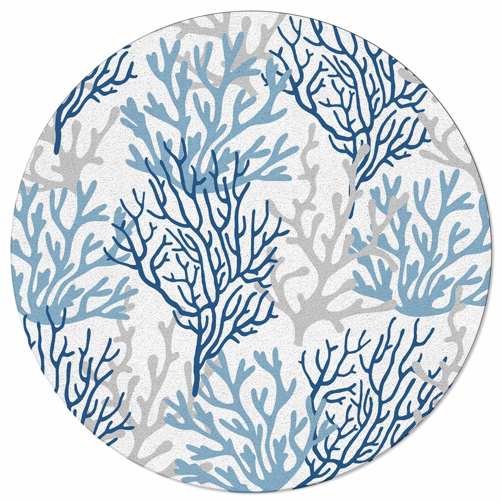 Amazon.com: Huotupsine Navy Blue Coral Coastal Round Area