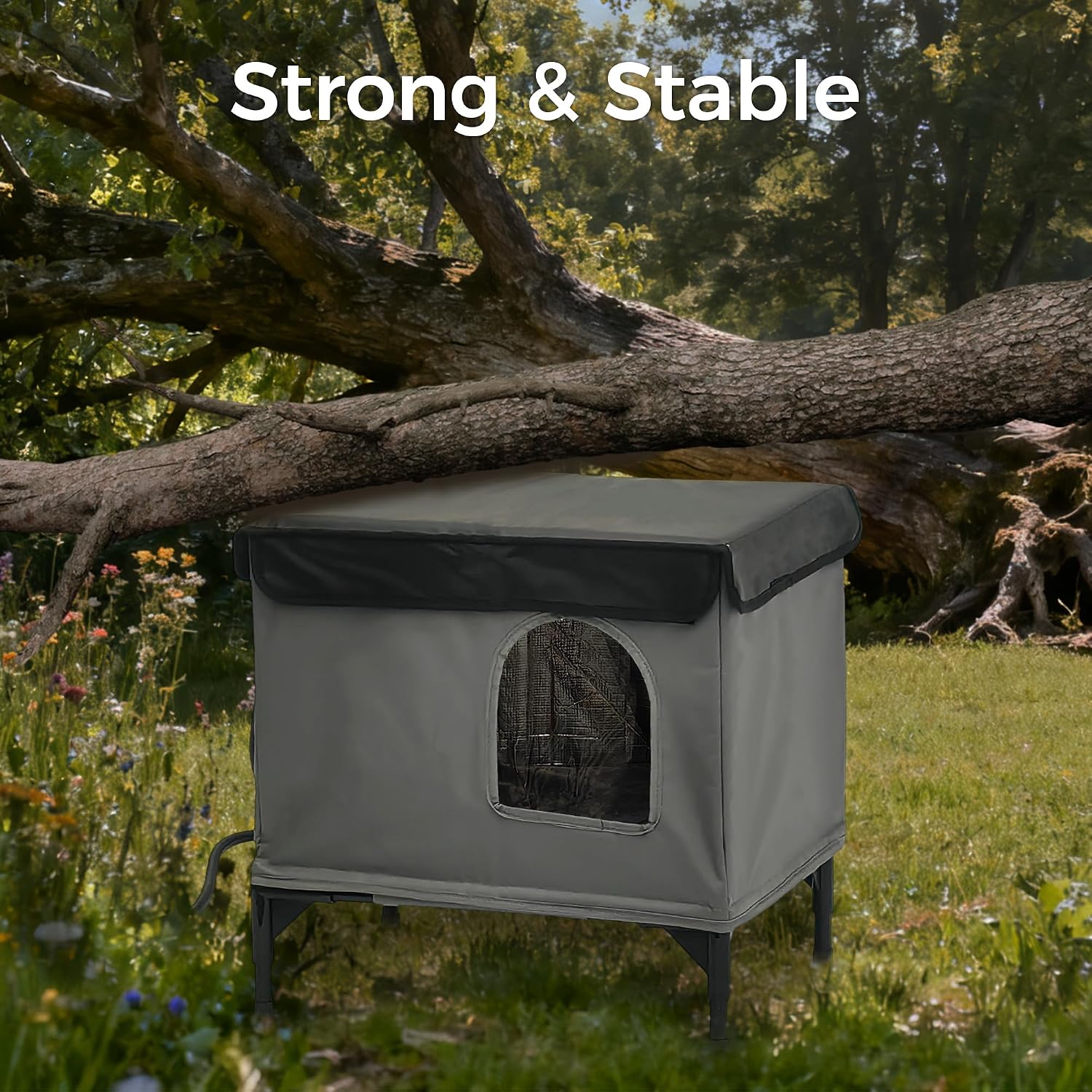 Heated Cat House for Outdoor Winter Use, Insulated Feral Cat Shelter — view 6