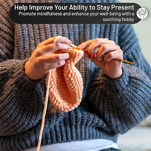Miniatura 5 de MOMOTOYS Kit de ganchillo para principiantes con libro de 130 páginas, juego de hilo de ganchillo, kit de gancho de ganchillo y kit de agujas de