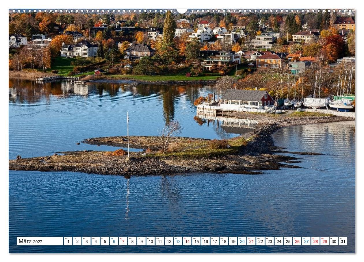 CALVENDO · Oslo mit dem Oslofjord (Kalender 2027) | DIN A2 Querformat · Wandkalender · Entdecke die faszinierende Verbindung aus nordischer Stadtatmosphäre, maritimer Weite…
