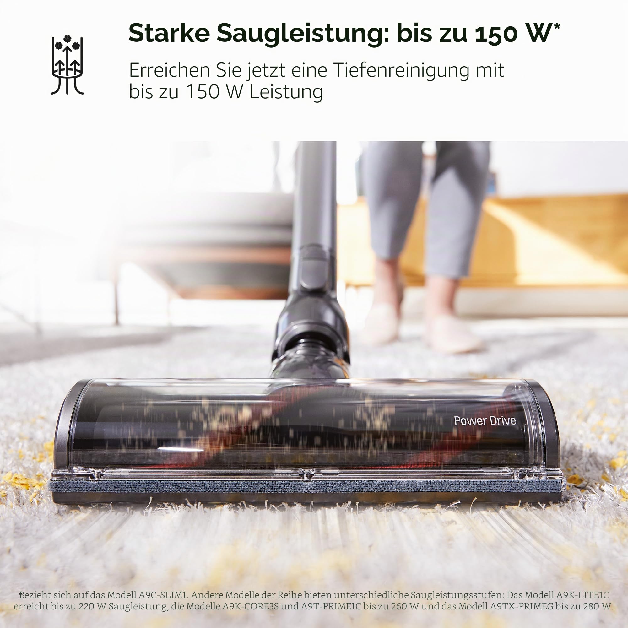 LG A9C-SLIM1C CordZero Staubsauger mit Staubkompressionssystem, Zyklonal, 150 W Saugkraft, Düse für Verschiedene Oberflächen… – Ansicht 4