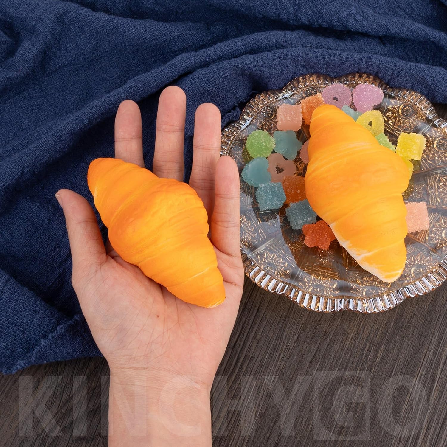 3 Pack Artificial Croissant Simulated Bread Model for Photo Props Display Decoration