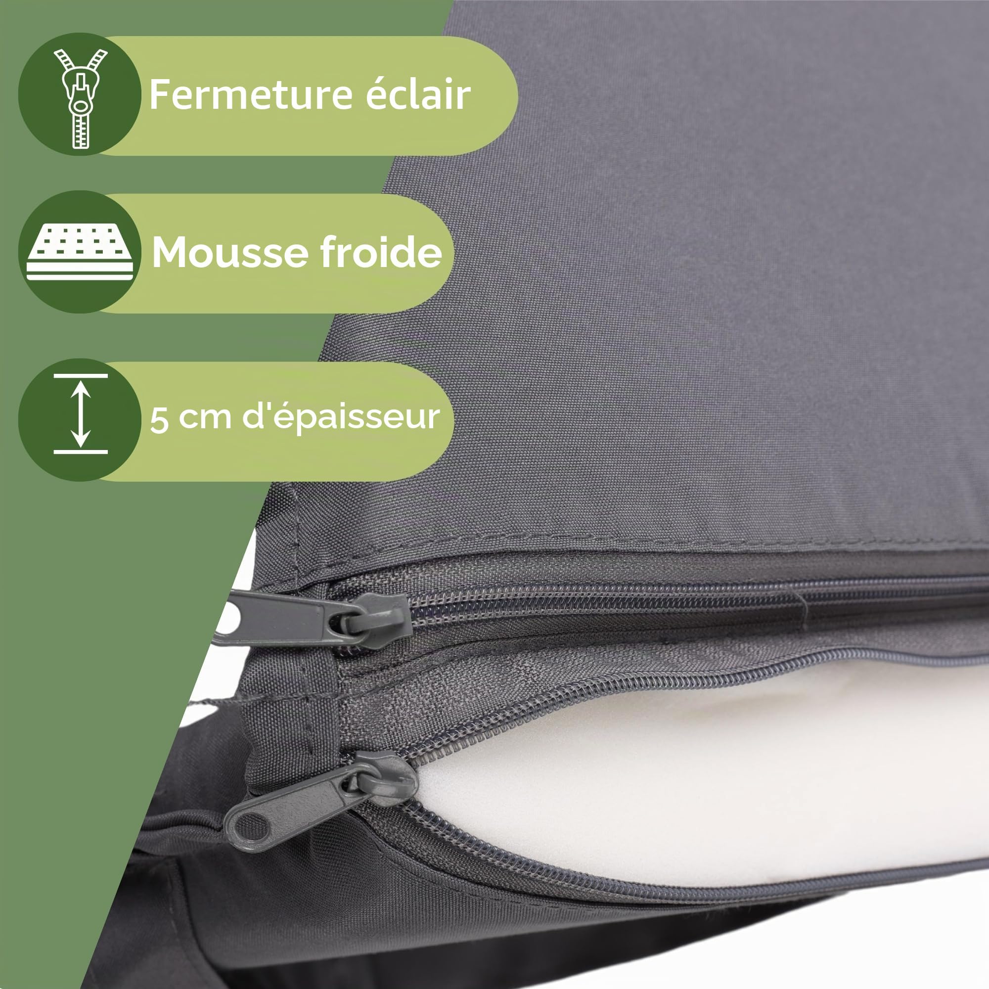 Albatros International Albatros Lot de 4 coussins pour chaise de jardin - Anthracite - 99 x 45 cm - Pour chaise à dossier haut - Résistant aux UV et imperméable - Convient pour chaises pliantes