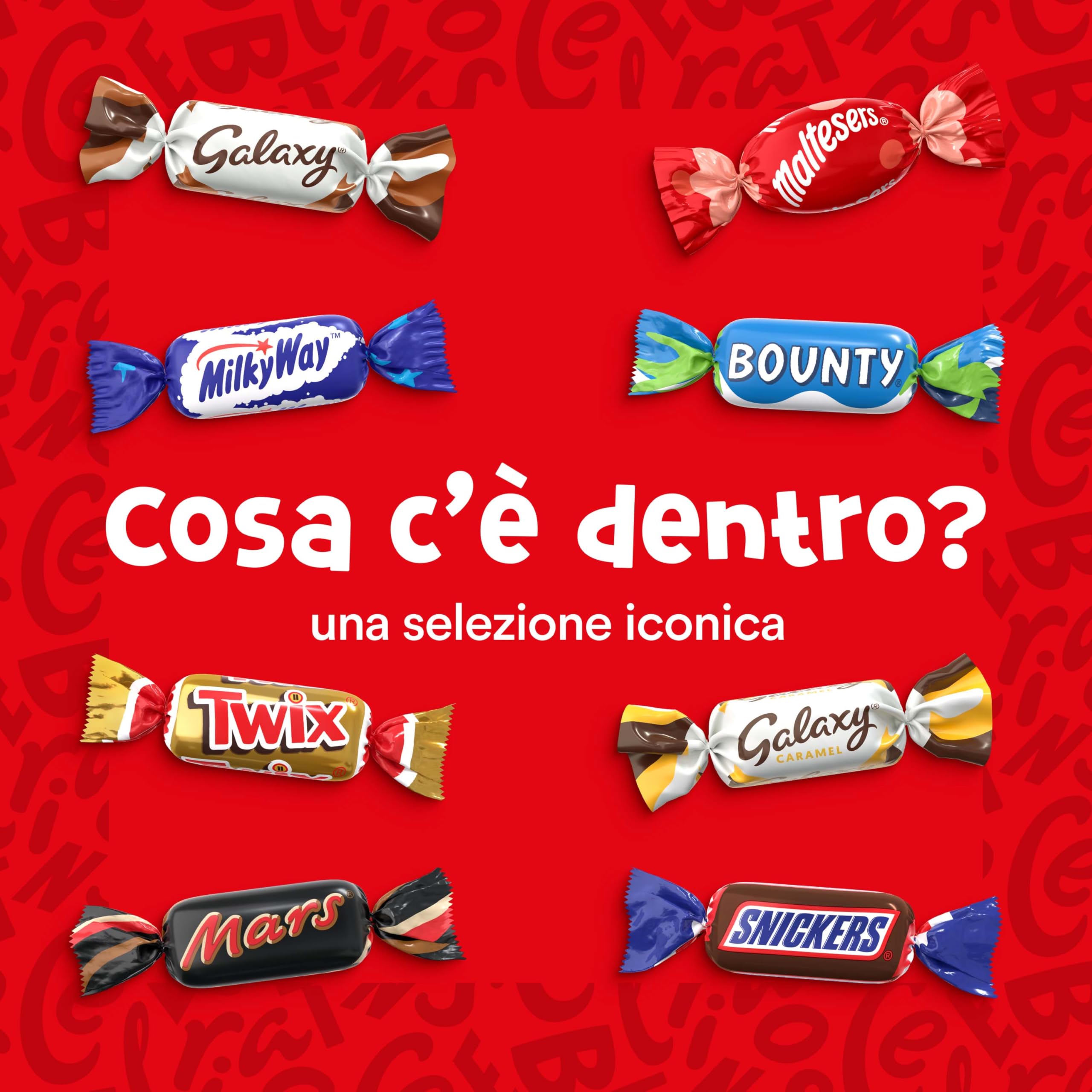 Celebrations, Snack Assortiti al Cioccolato, Praline Miste al Cioccolato Mars, Bounty, Snickers, Twix, Maltesers e Altri Ancora, 8 Scatole da 196g, Cioccolatini Natalizi