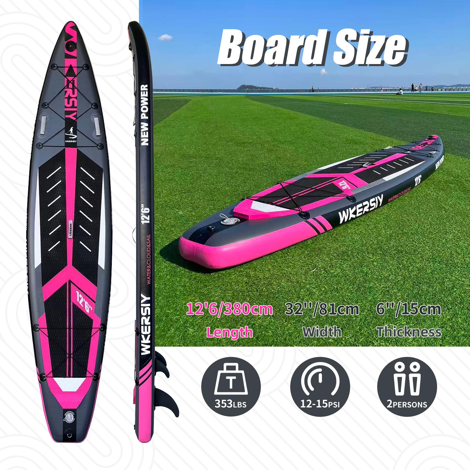Paddle Gonflable Course 380 cm – Sup de Vitesse Rigide Haute Performance pour Compétition & Longue Distance – Planche à Pagaie Pro avec Accessoires – Garantie 2 Ans