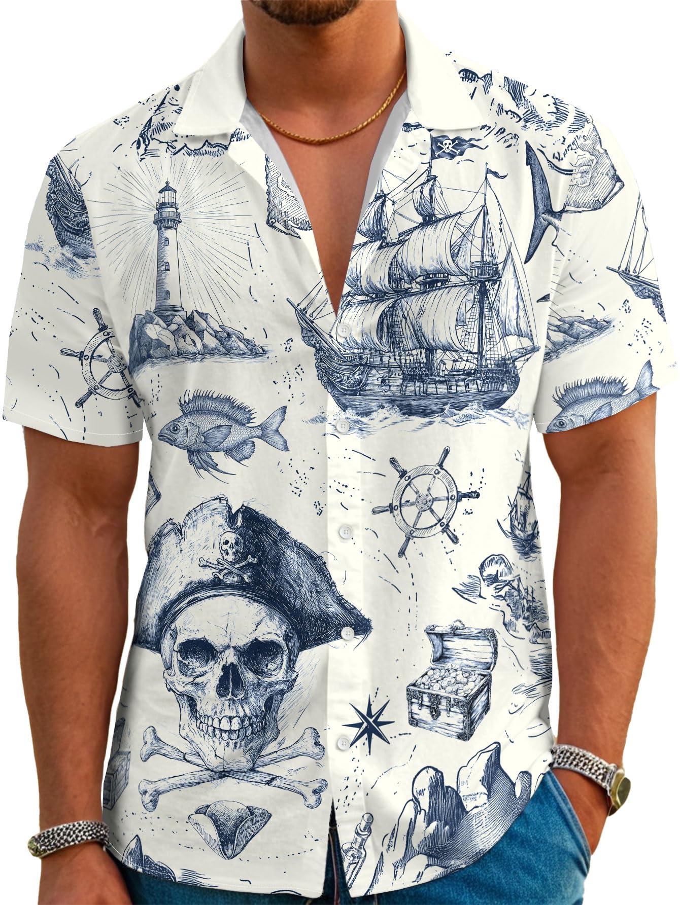 DFZ Funny Hawaiian Shirts for Men Summer Beach Short Sleeve Button Down Shirt Theme Party Shirt