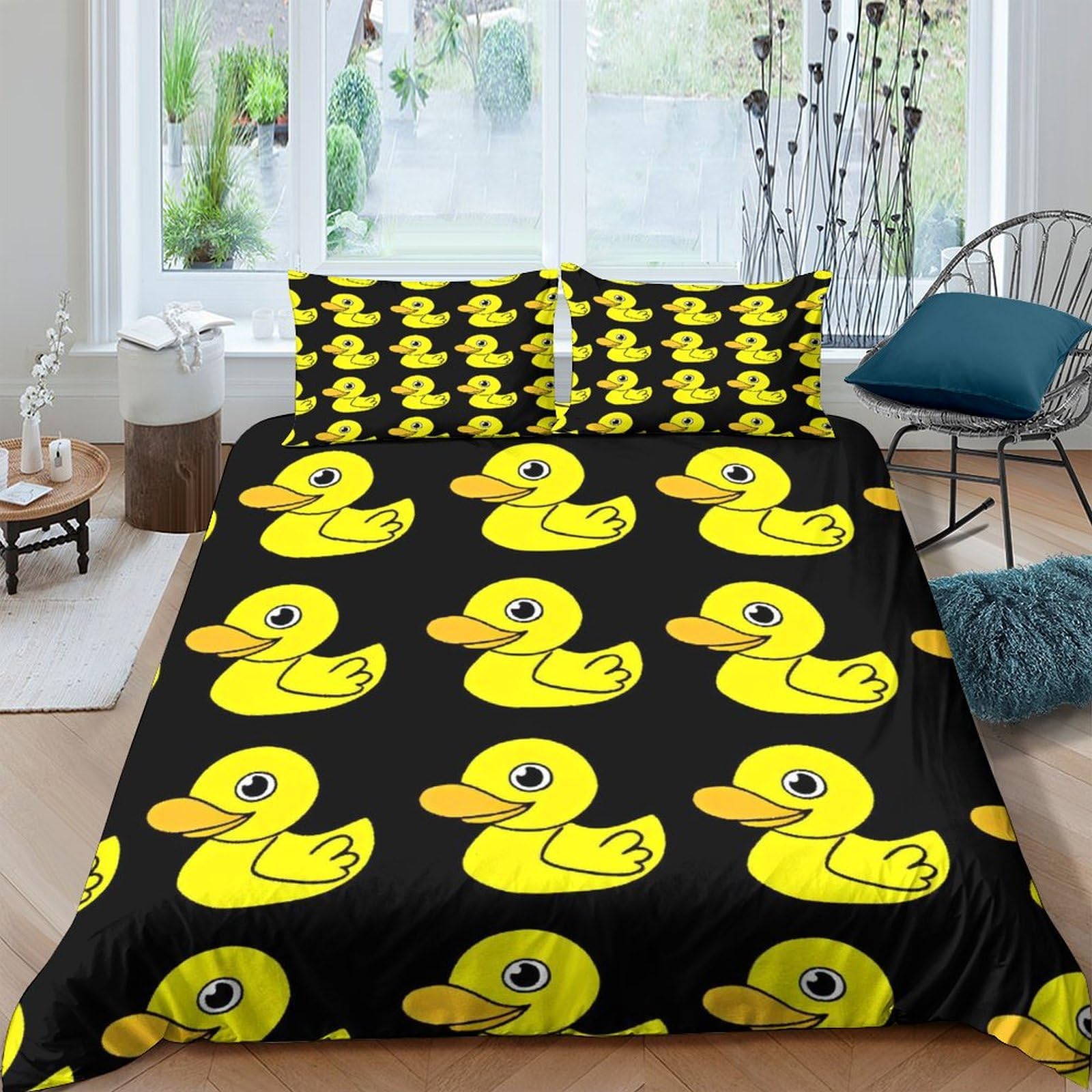 Canard de baignade housse de couette 3D lit double King 220x240 imprimée