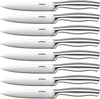 Aiheal Steak Knives Set of 8 - Never Needs Sharpening Micro-Serrated Stainless Steel Blades for Effortless Cuts