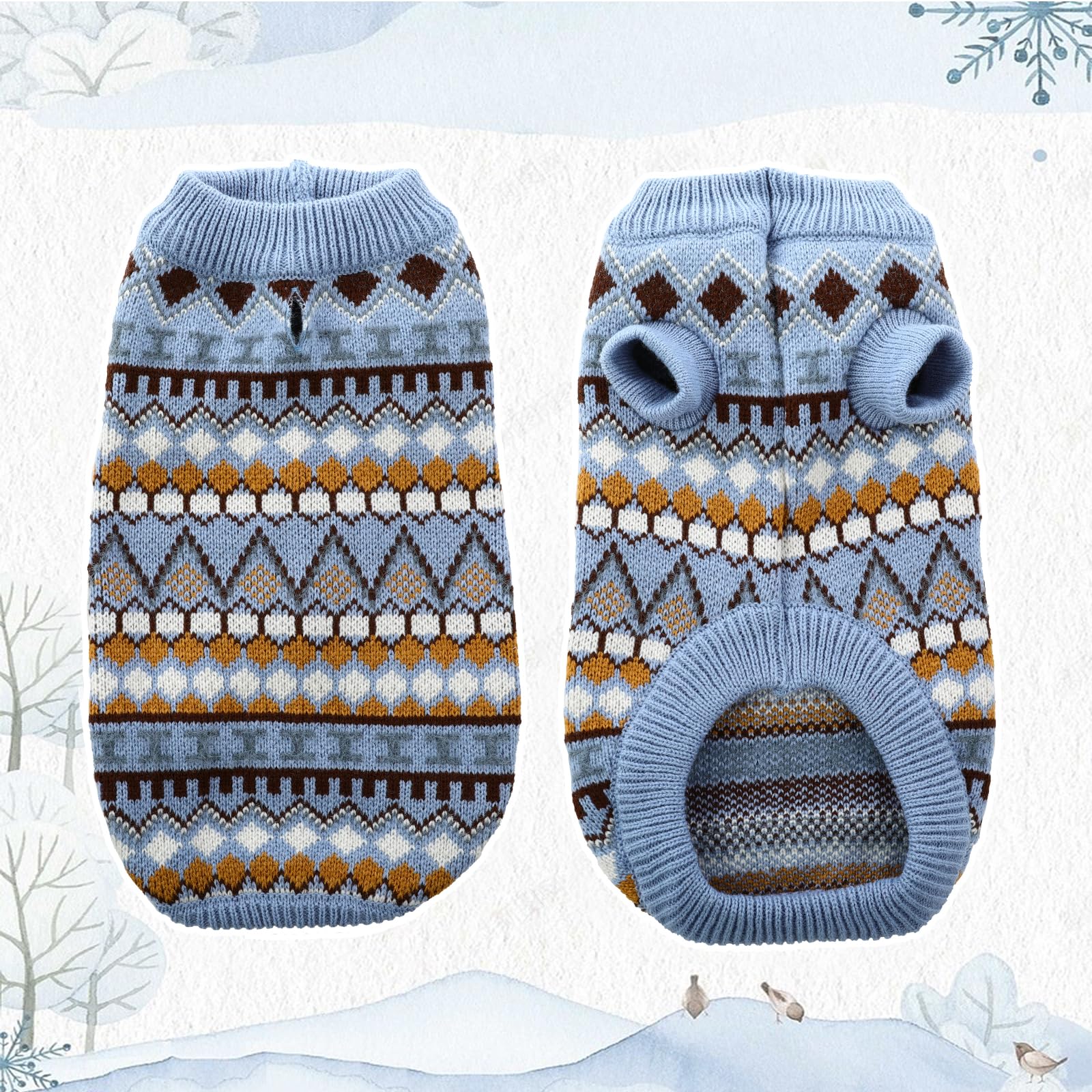 Hjumarayan Dog Jumper, Boho Dog Jumpers Small Medium Large, Knitted Christmas Sweater with Harness Hole - Image 2