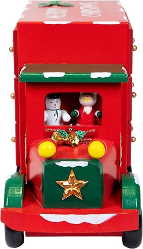 Miniatura 8 de Northlight Calendario de Adviento Camión de Almacenamiento Decoración de Navidad - 14" - Rojo