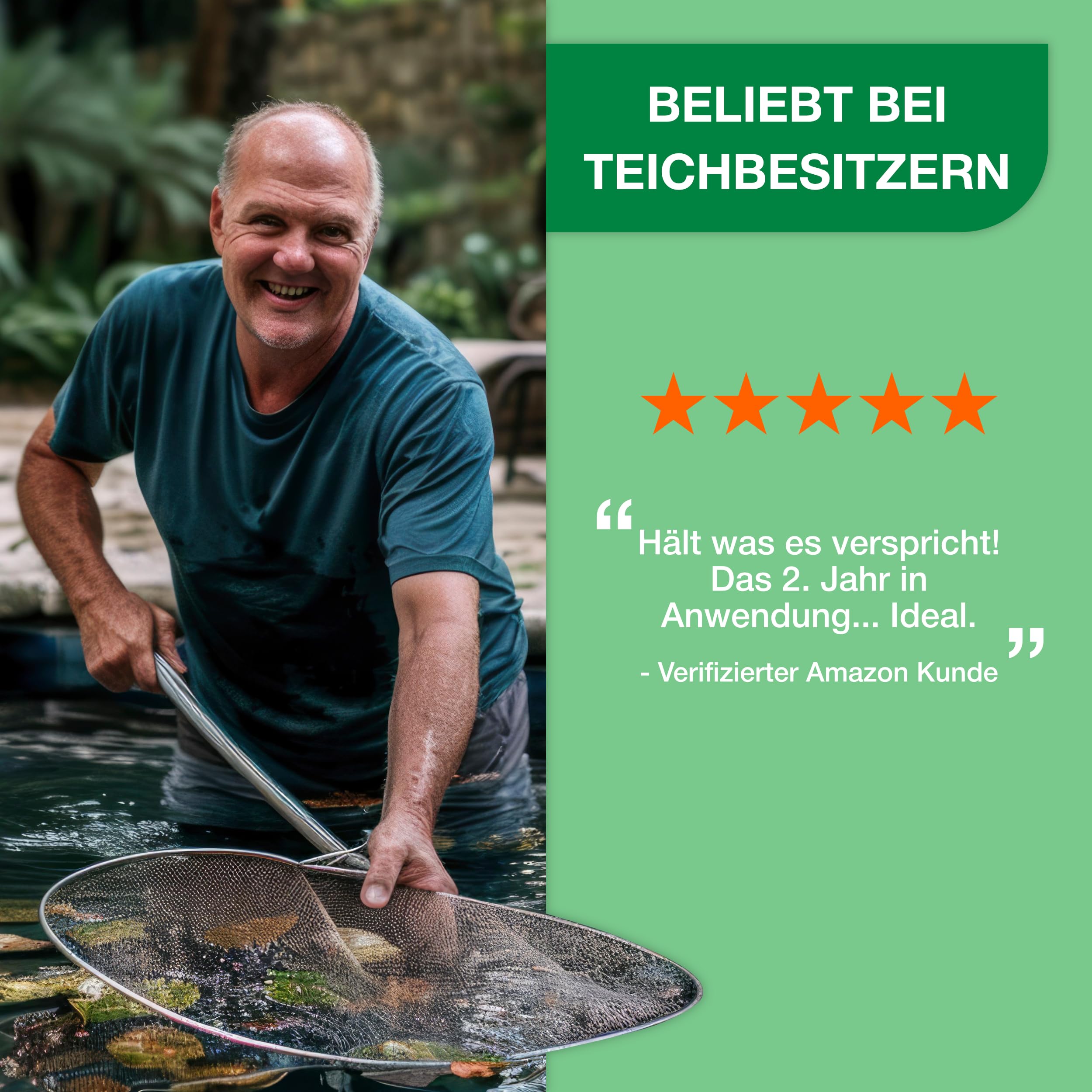 Teichpoint Pond Repair Liquid (5 Liter) | Entfernt Fadenalgen auf biologische Weise im Garten- und Koiteich | Algenfreies Teichwasser | Reichweite 150.000 Liter