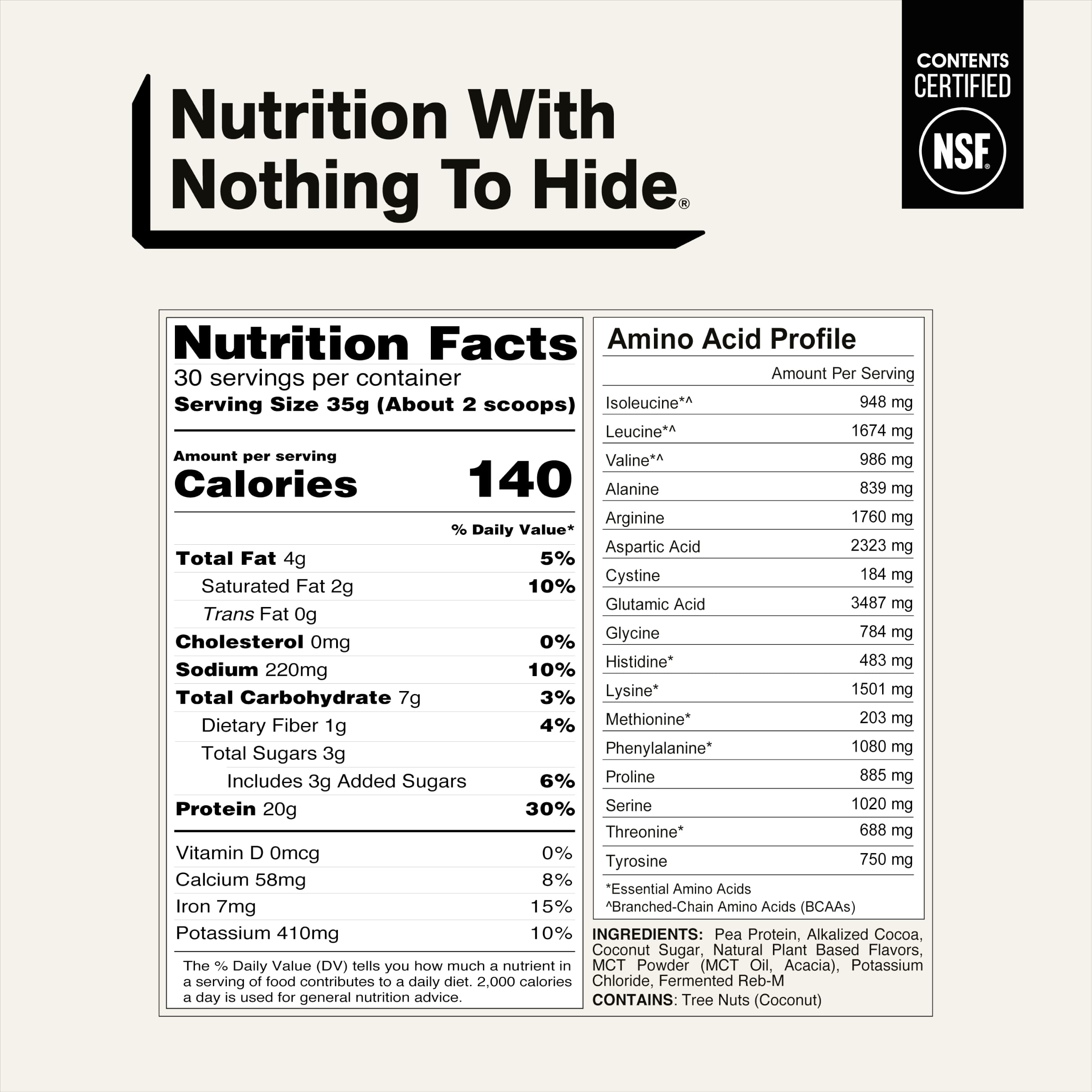 NAKED Shake - Chocolate Protein Powder - Plant Based Protein Shake with Mct Oil, NSF Certified, Gluten-Free, Soy-Free, No Gmos Or Artificial Sweeteners - 30 Servings — Amazon image 5