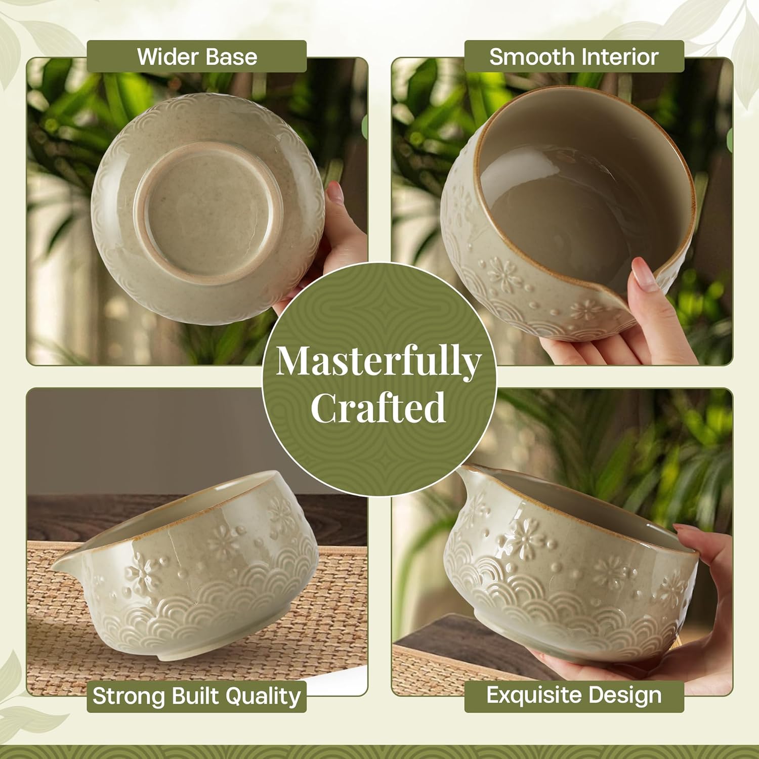 Matcha Whisk Set 9pcs – Matcha Tea Set with Ceramic Matcha Bowl, Bamboo Whisk (Chasen), Scoop, Sifter | Matcha Kit for Japanese Tea Ceremony & Beginners(Mottled) - Image 5