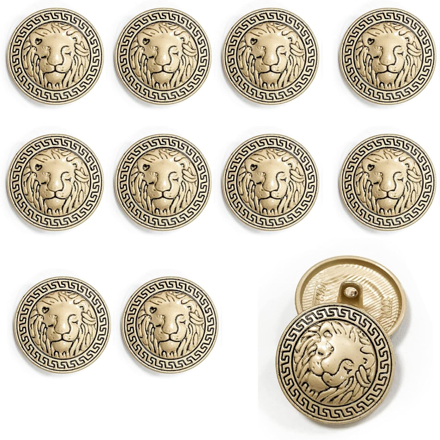 Ani Accessories Lion Suit Button Metal Shank for Coat Blazer Suit, Sherwani, and Bandhgala Indian Dresses Sports Coat Uniform Jacket (17.3 mm (28 L), Antique Gold)-picture-15