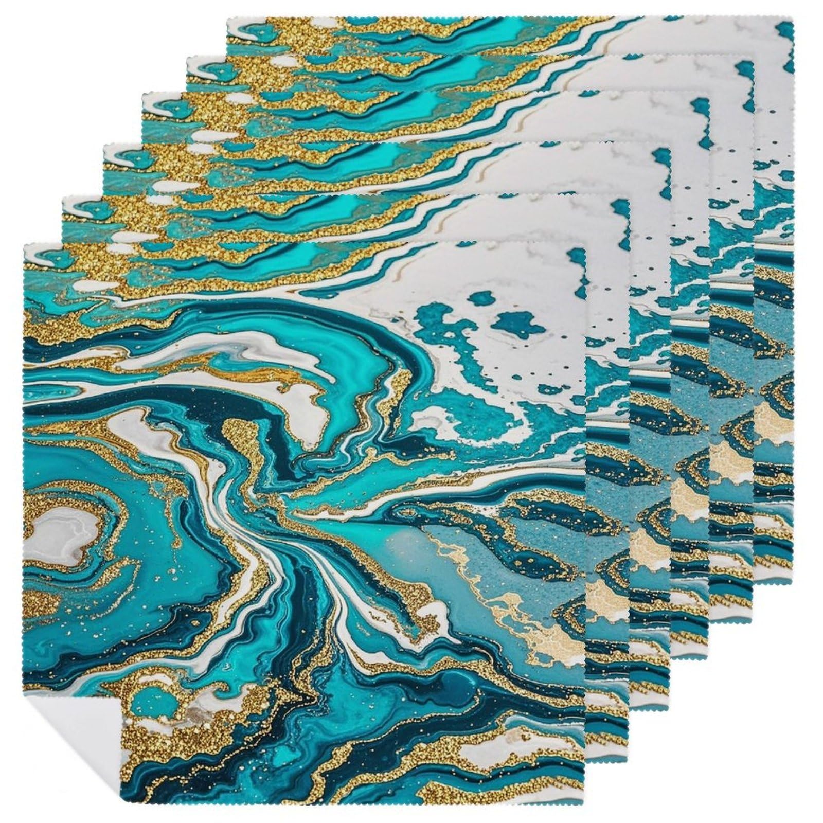 Serviettes en tissu réutilisables motif marbre pour événements